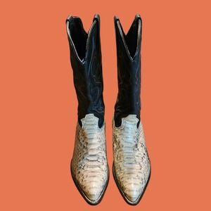 Wild West Boots Mens 11.5 EE Genuine Python Snakeskin Black Western Cowboy 5247
